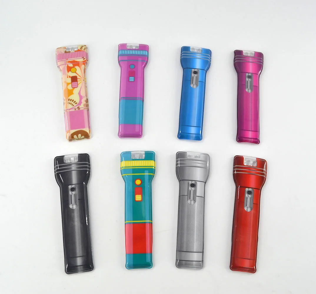 Multiple Designs Promotion Gift Mini Torch Light Pocket Thin Card Magnetic PVC Torch 2 LED Flat Magnetic Flashlight