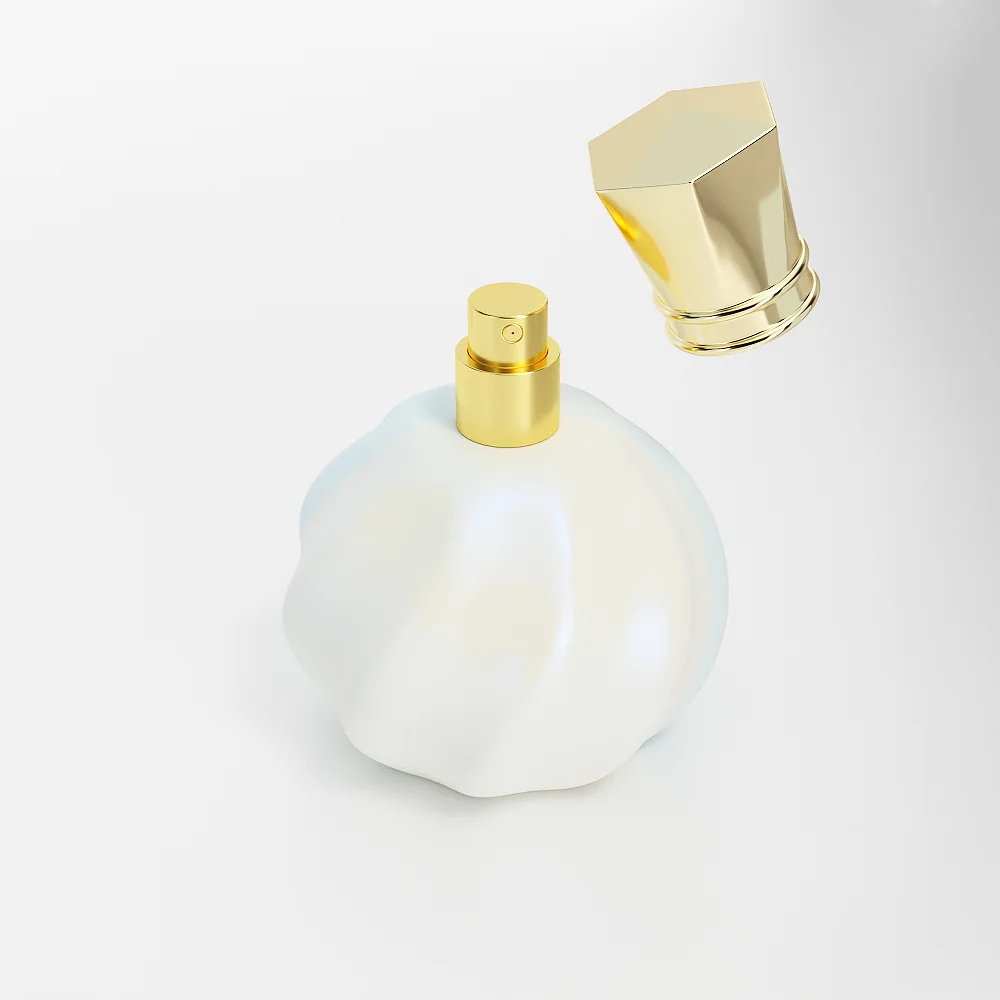 Градиентный цвет пустой роскошный логотип круглой формы стеклянный флакон для духов 50 мл с золотой