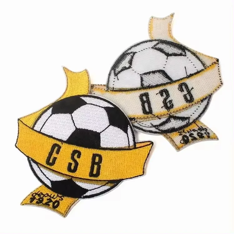 Garment Accessories Maker Sew on Custom Football Club Name Logo Custom Embroidered Patches for Sport