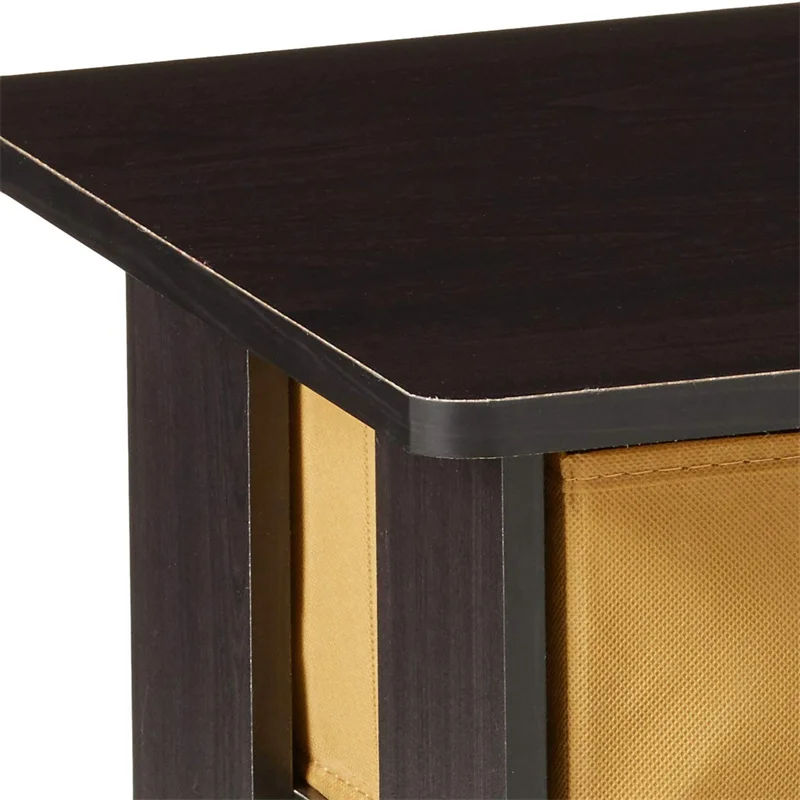 Modern Design Bamboo Nightstand with Drawer Black Wood Night Stand Bedside Table Bamboo Bedside Table for Bedroom Furniture
