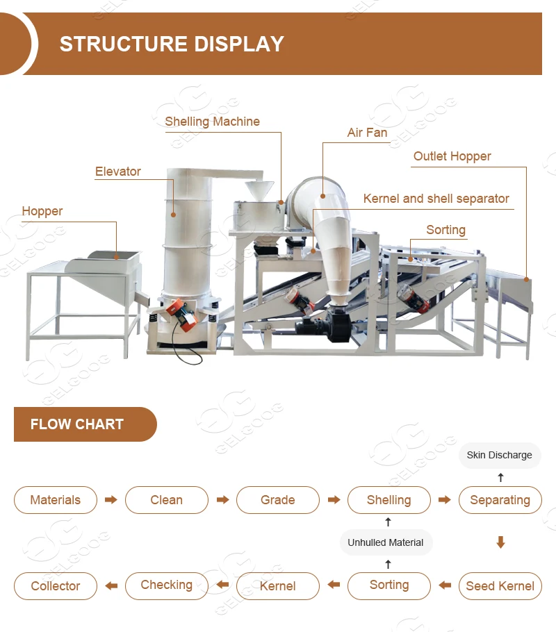 High Clean Rate Buckwheat Hulling Machinery Hemp Seeds Husker Sunflower Husks Removing Machine