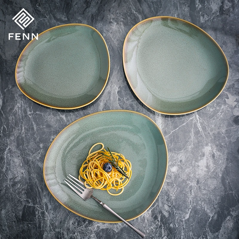 FENN Ceramic Porcelain Glaze Color Irregular Dinner Set Tableware Set Hospitality Ware For Different Style Hotel