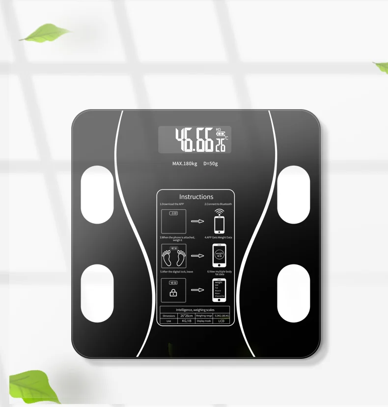 Custom 2023 Smart Digital Weight Machine Electronic Blue Teeth Weighing Scales