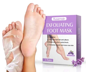 2 Pairs Private Label Lavender Peel Callus Remover Peeling Mask Feet Skin Care Socks Exfoliating Foot Mask