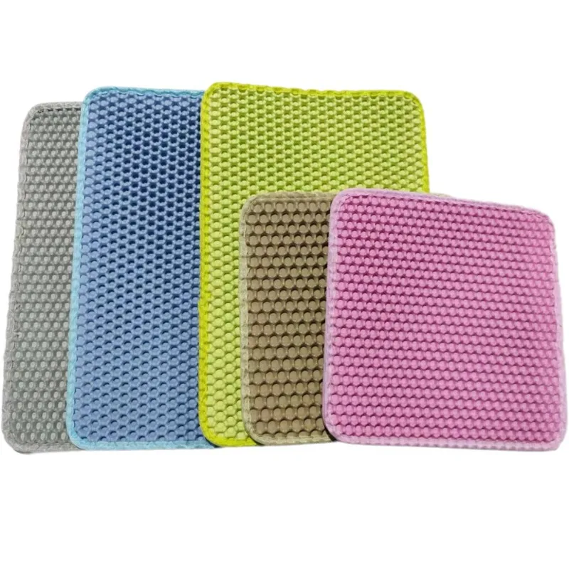 Hot Sales Double Layer Waterproof Urine Proof Cat Litter Mat Honeycomb EVA Antiskid Easy to Clean Pet Litter Pad Trapping