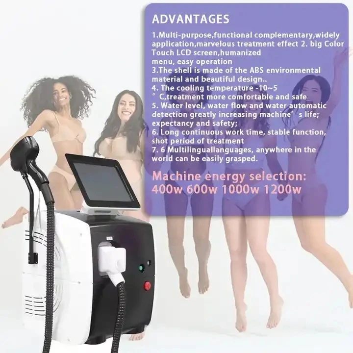 Newest model diode laser machine 755 808 1064 diode triple wave portable laser hair removal painless 808 diode laser