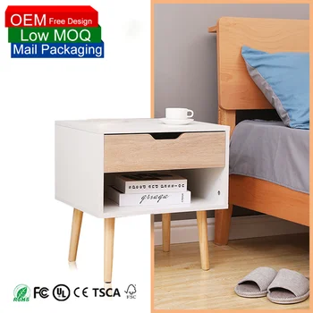 Factory wholesale home decorative modern wood bedside table nightstand