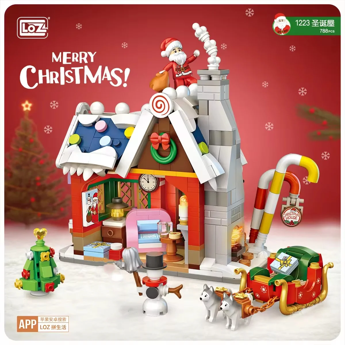 LOZ DIY Mini Building Block Christmas House Plastic Building Brick Toys