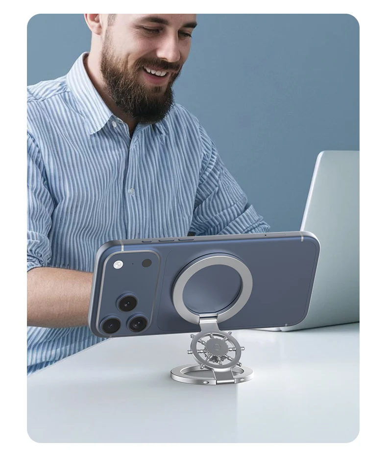 Magnetic Adsorption Foldable Phone Holder Ring Stand Double Sided Magnet for Smartphone Daily Use