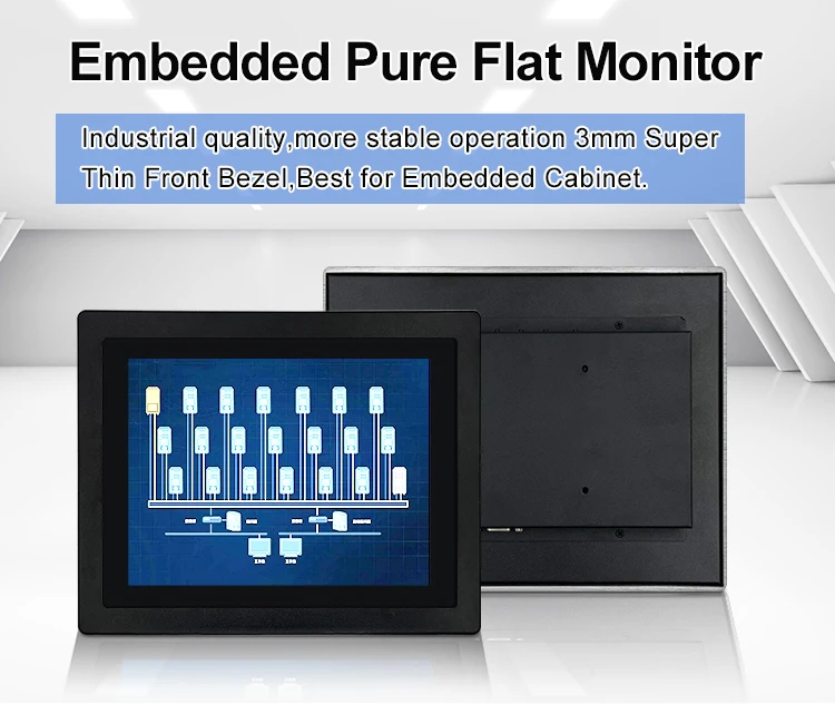 Industrial VESA Pure Plane Capacitive Resistive Touch Screen 11.6/13.3/15.6/19/21.5 Inch LCD Display USB DC Monitor