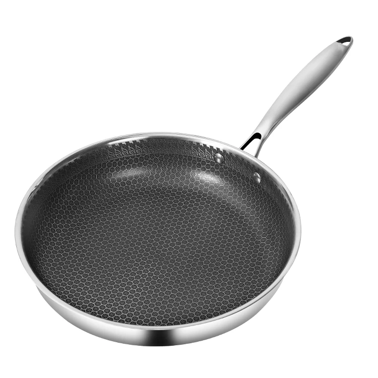 High Quality Nonstick Induction Honeycomb Stainless Steel Frying Pan