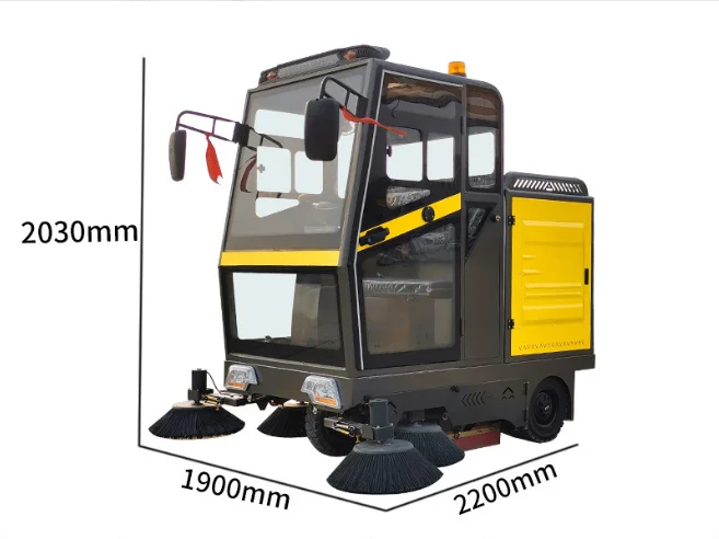 Ride On Road Floor Sweeper Full Closed Electric Auto-dumping Big Street ...