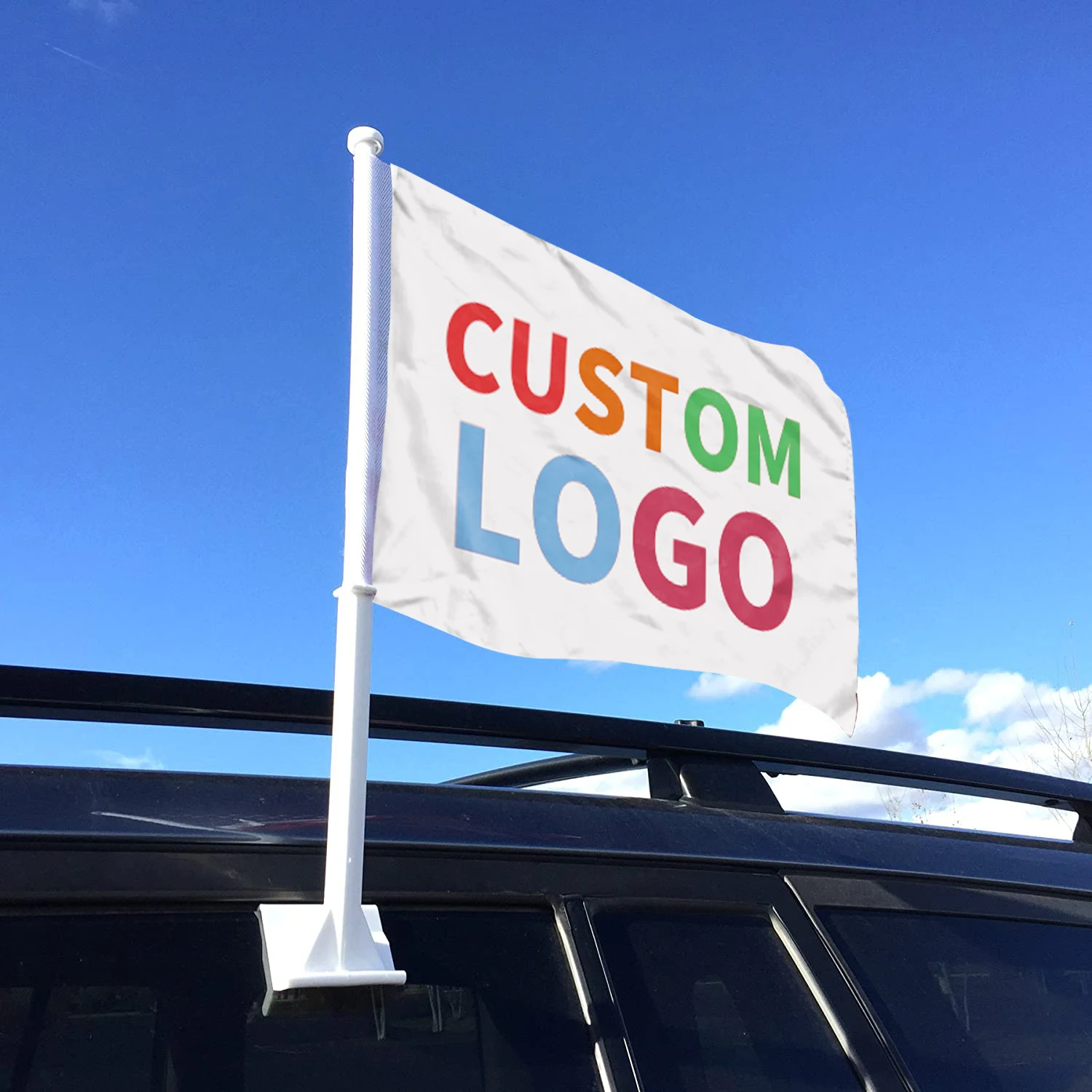 Promotional digital printing 100% polyester all countries double sided printing custom design magnet car flag