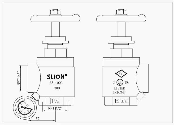 FM UL Angle Hose Valve With Hydrolator factory