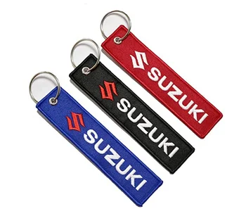 Factory wholesale customized logo design key chain gifts handmade woven key tag embroidered keychain