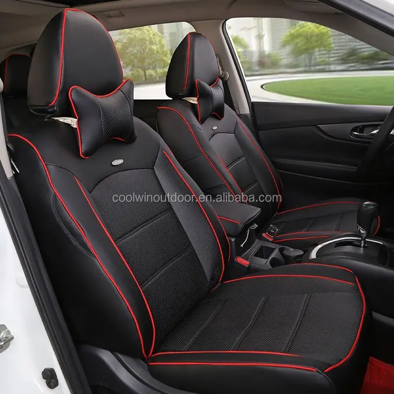 Полный комплект универсальных кожаных чехлов для автомобильных сидений с подушкой автомобильного сиденья