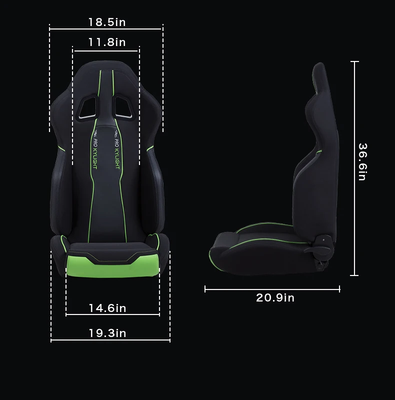 Universal New Pair Of Black Pvc Leather Racing Seats Reclinable Double