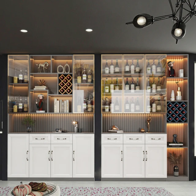 Guangdong Factory Direct Sale Customizable Wood Wine Cabinets Various Sizes and Styles Mueble De Vino Refrigerador De Vinho