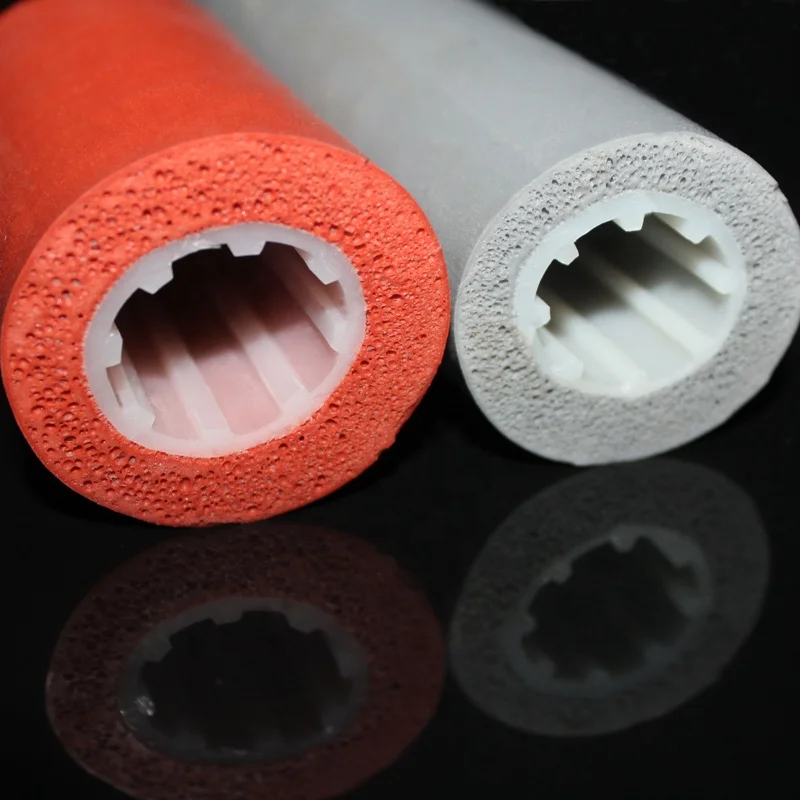 High Resilience Low Density Anti-aging Hose Pipe Insulation Foam Tube Composited Silicone Rubber Foam Pipe
