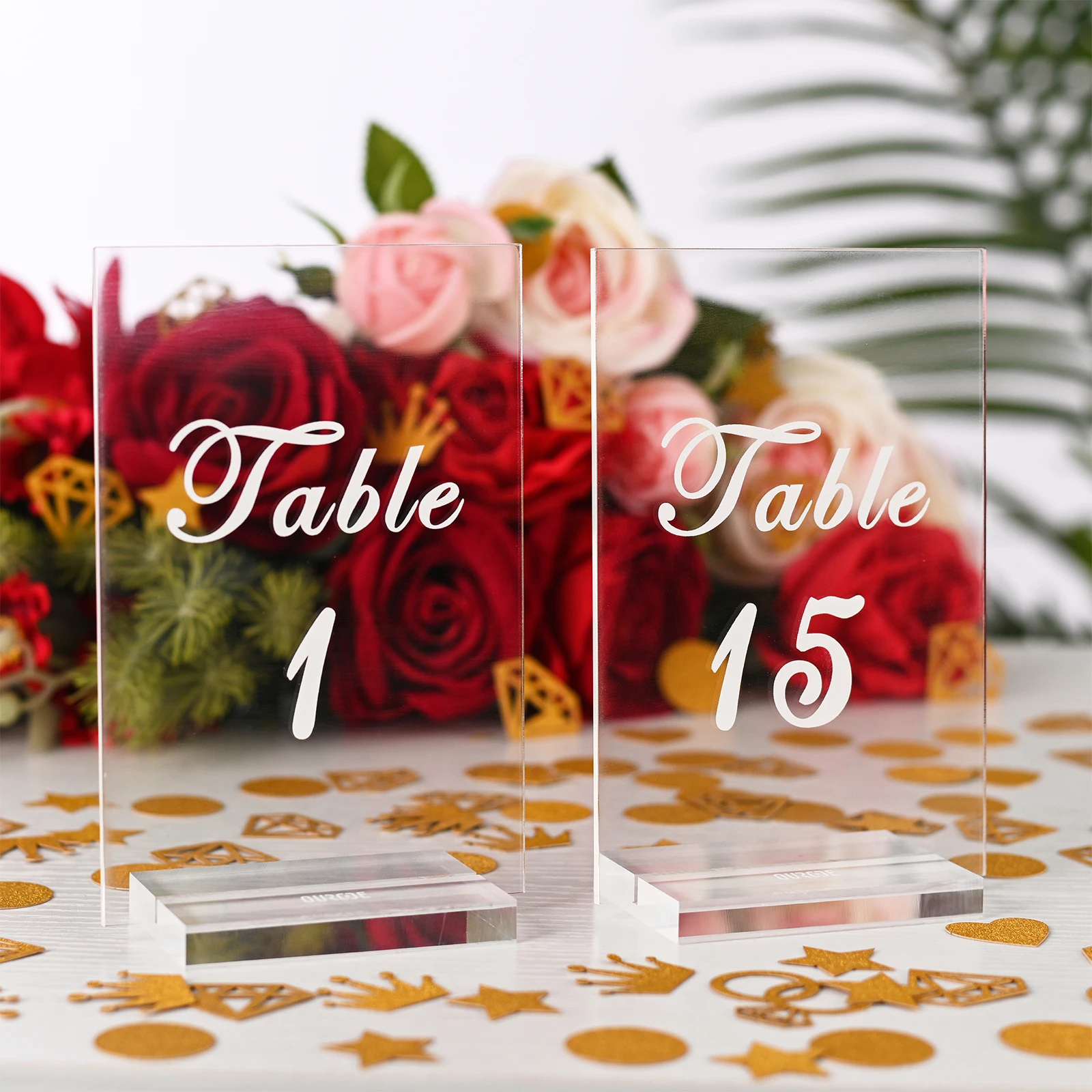 4x6 Acrylic Table Number With Stand Clear or Frosted Wedding Table ...