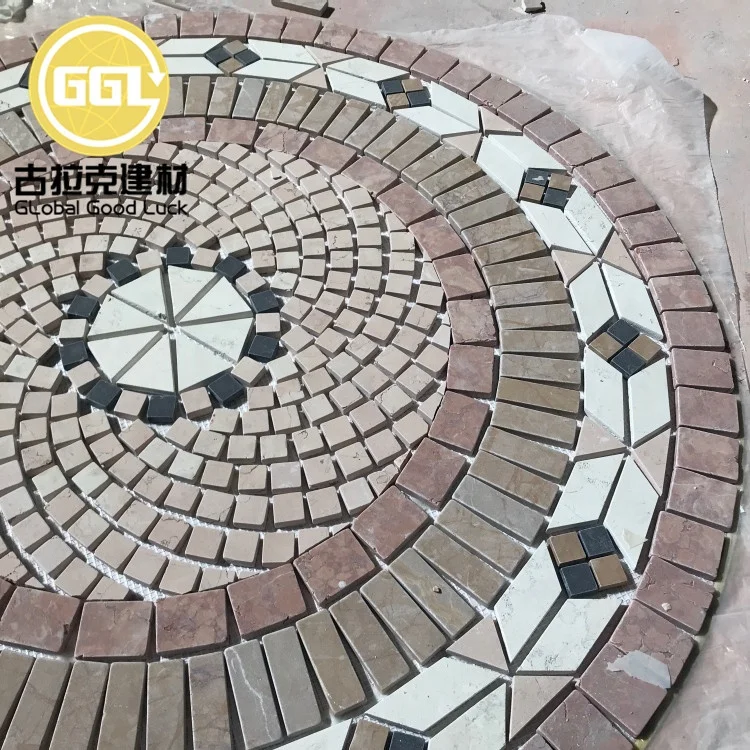 Modern Flooring Waterjet Tile Custom Residential Floor Marble Medallion Tile