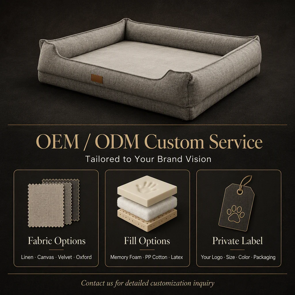 Natural Linen Sofa Style Dog Bed — Product details 8