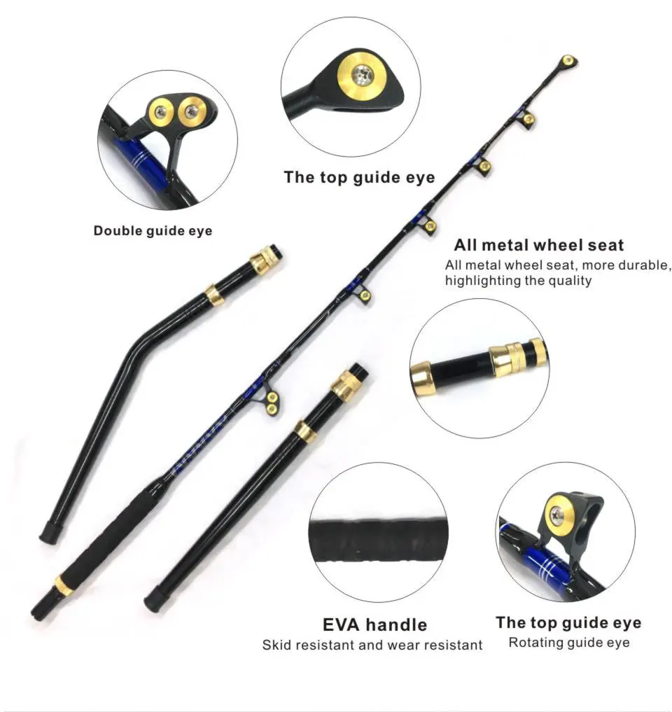 Tuna Rods 130 130lb Marine Ocean Tuna Shark Offshore Deep Sea Fishing Rods