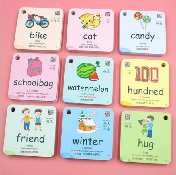 Educational Cardboard Custom Flashcards Children's Enlightenment