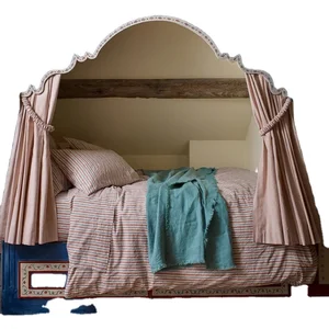 GOTS Certificate  French Flax Linen Stripe  100% Natural French Linen Duvet Cover Pillowcase Set and Bed Sheet Set