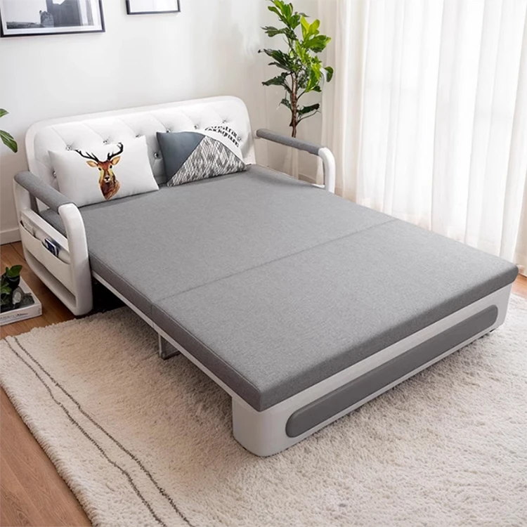 Suke Modern Extension Two Seat Double Sofa Cum Bed Folding Sofa Bed
