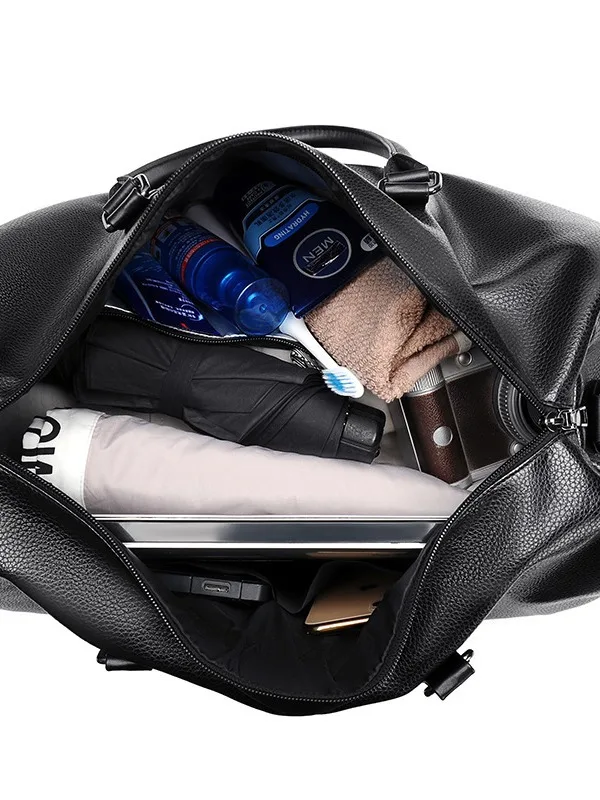 Large Capacity PU Leather Duffle Tote Bag Custom Style Luxury Designer Shoulder Travel Bag Women Men Sport