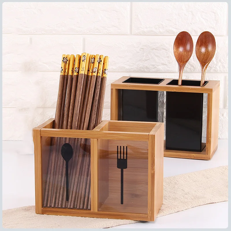 Double Side Chopsticks for and Spoon Holder Fashion Chopsticks Tube for Kitchen