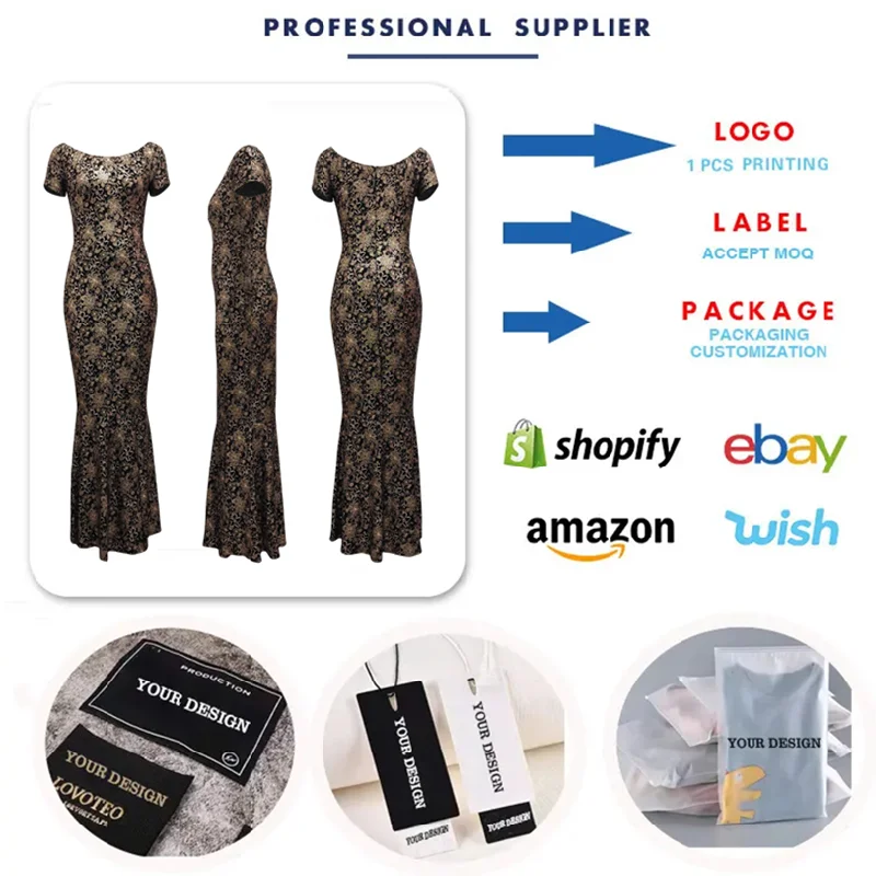 Smr10102 Hoge Kwaliteit Vestido Elegante Korte Mouw Gouden Bloemen  Zeemeermin Jurk Jurken Voor Vrouwen Avondjurken Lange Prom Jurk