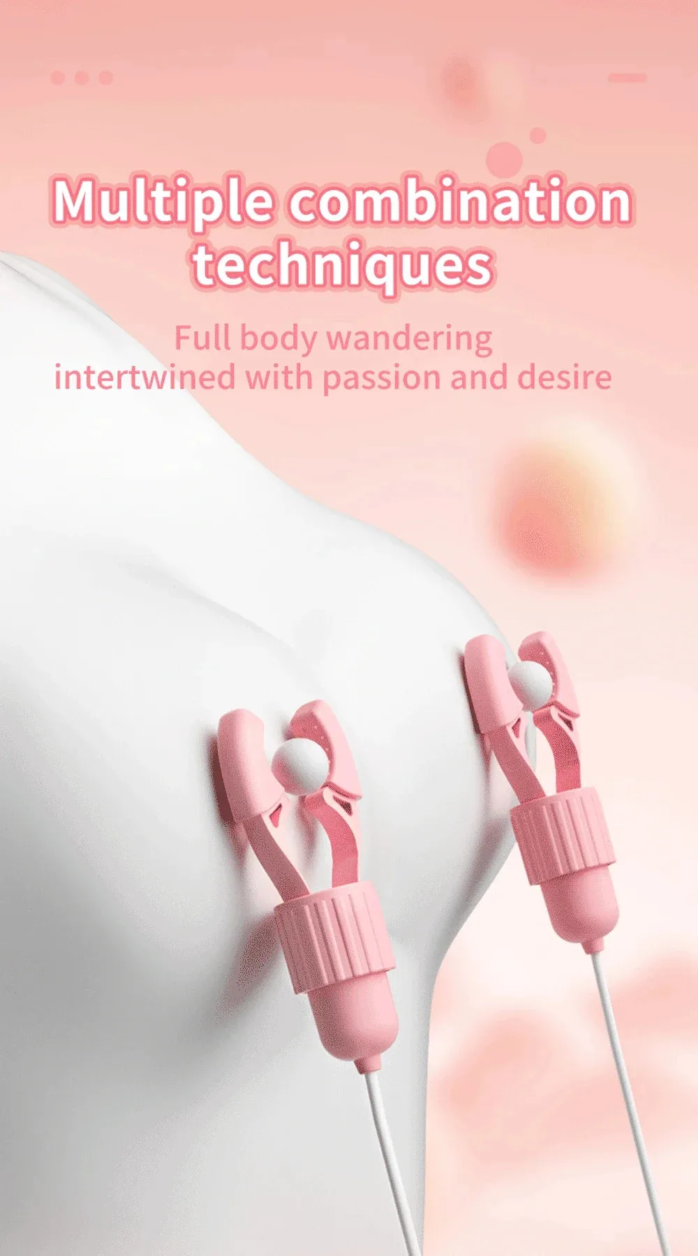 Nipple clamps with USB charging cable and remote control