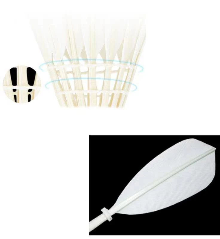 product factory direct supply aeroplane ball 12 pcs outdoor yellow nylon 3in1 high elastic professional badminton feather-3
