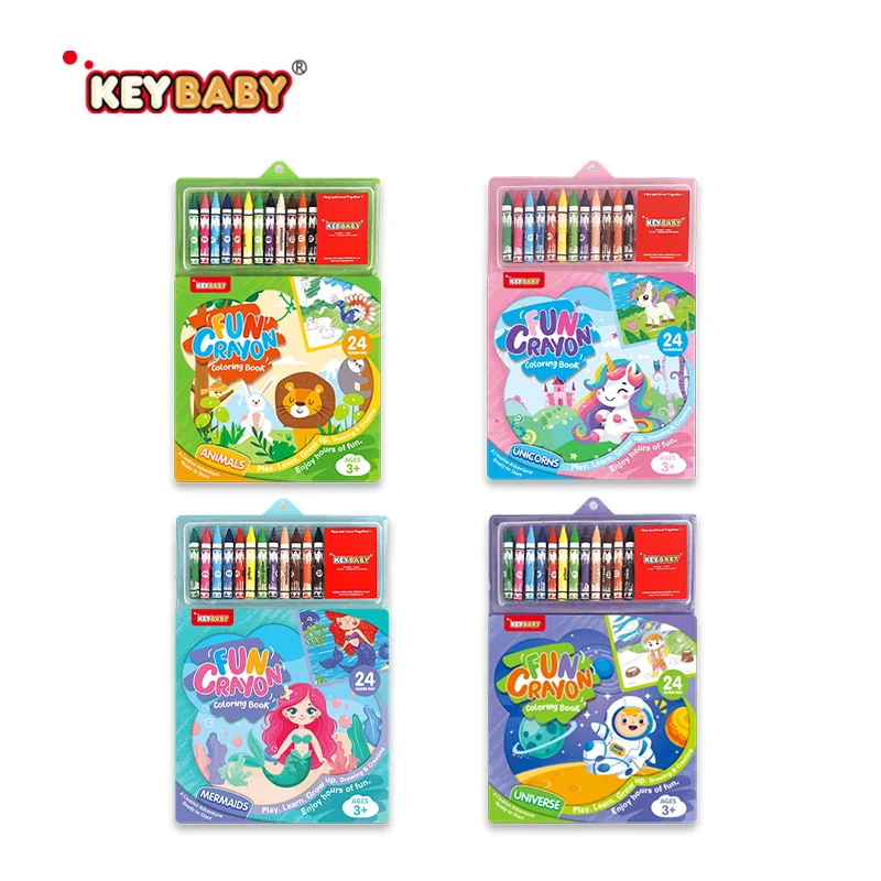 Набор для раскрашивания KeyBaby 2025 Cozy Digital Crayon, обучающие игрушки, набор канцелярских товаров в подарок детям, 12 листов из крафт-бумаги