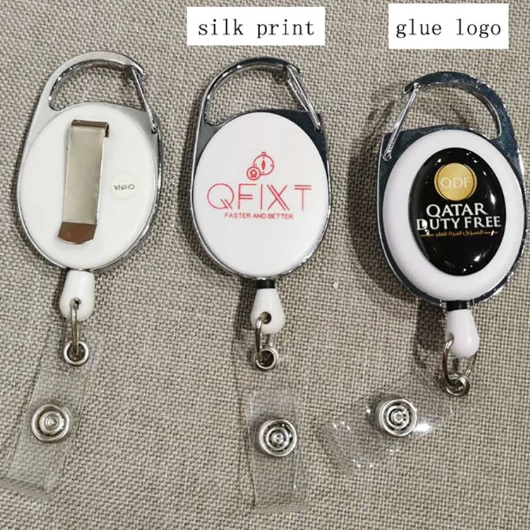 Retractable ID badge holder Reel Recoil Name Tag Key Card Personalized Lanyard 