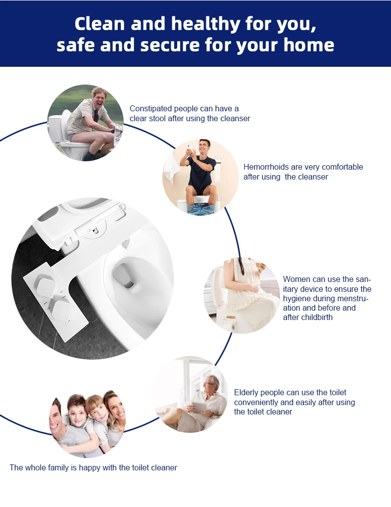 New Design Warm and Cool Water Super Slim Bidet Toilet Attachment, Modern Muslim Mechanical Dual Nozzle Shattaf Bide supplier