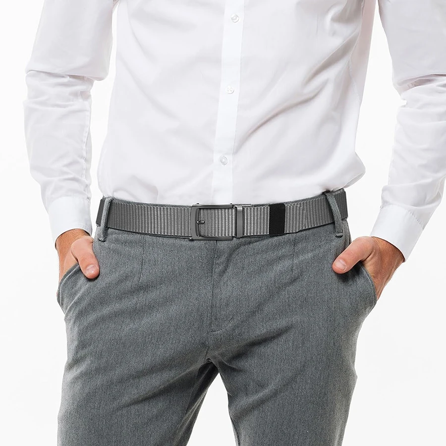 Wear-resistant Breathable Reversible Ratchet Belts Men Tactical Men Nylon Web Outside Tail Golf Belt