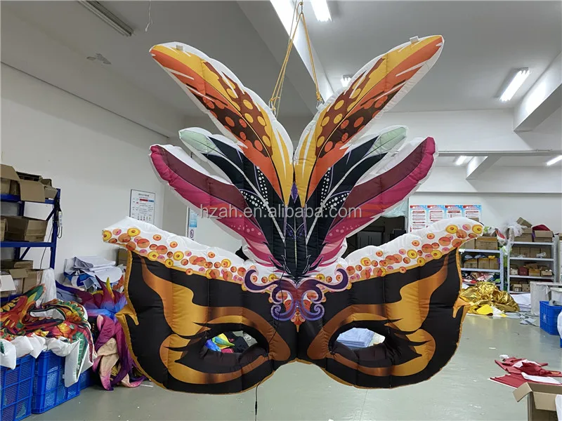 Masquerade Decoration Inflatable Colorful Masker Inflatable Face Mask for Event Carnival