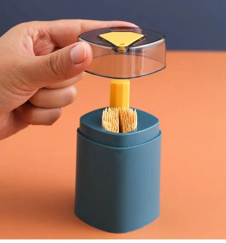 Toothpicks Holder Dispenser, Pop-Up Automatic Tooth Pick Holder Dispenser Toothpick Storage Box