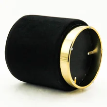 HStex Bedroom Velvet Round Golden Tufted Pouf Designer Ottoman with Gold Base Wholesale Dressing Room Stool