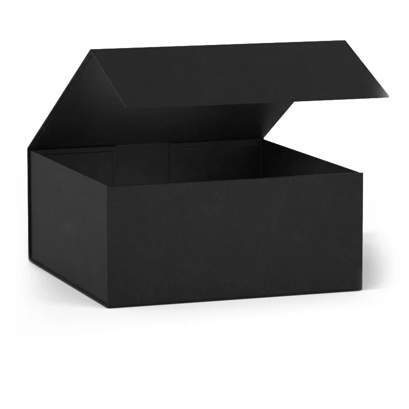 Wholesales Packaging Box Hard Rigid Cardboard Clothing Wigs Black Collapsible Rigid Magnetic Gift Box Gift Box details