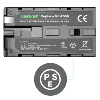Neewer 2600mAh  NP-F550/570 Replacement Battery for  HandyCams and Other LED On-Camera Video Lights Which Using NP-F550 detail image