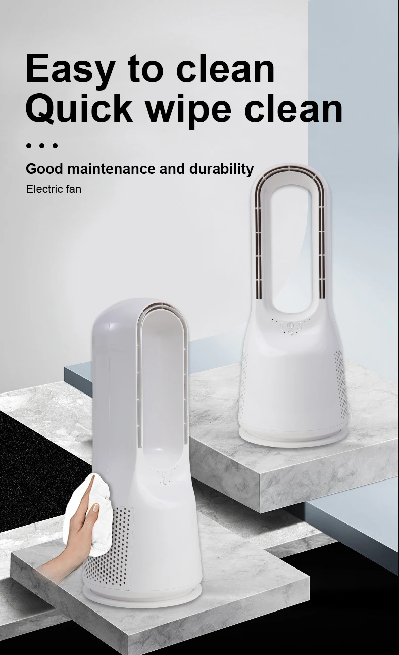 2022 New Bladeless Table Fan Air Cooling Leafless Desk Fans Portable