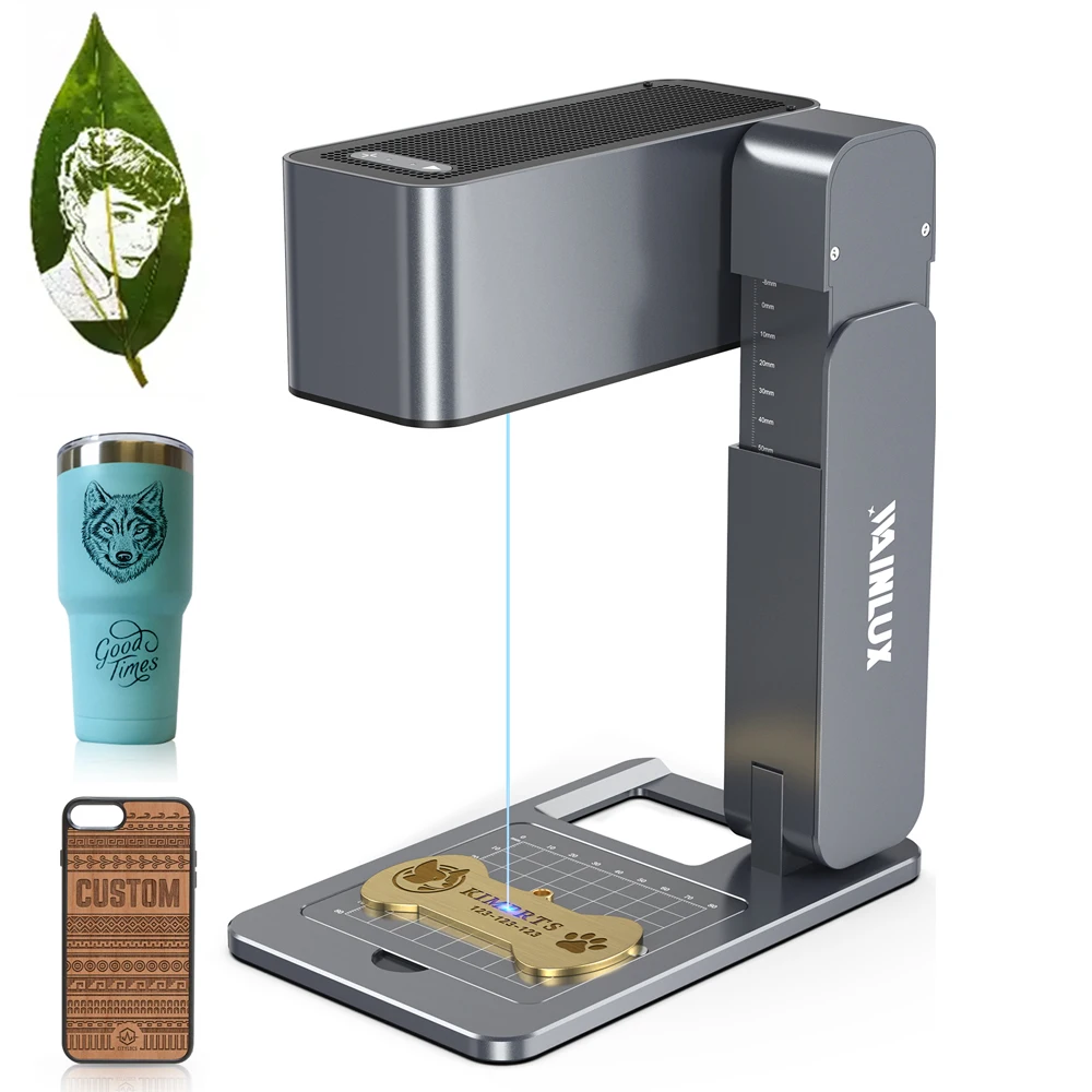 WAINLUX Portable Diode Laser Engraving Machine Powerful Cutting Capabilities for Wood Rubber MDF-Long Working Time Foldable