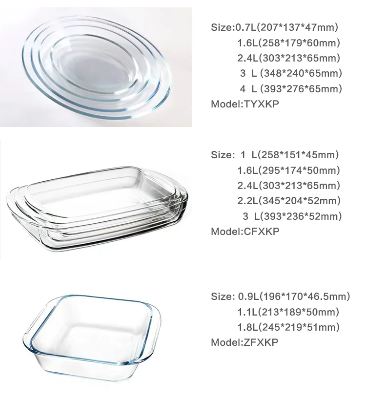 Wholesale Customized High Borosilicate Glass Bread Baking Pan Pyrex