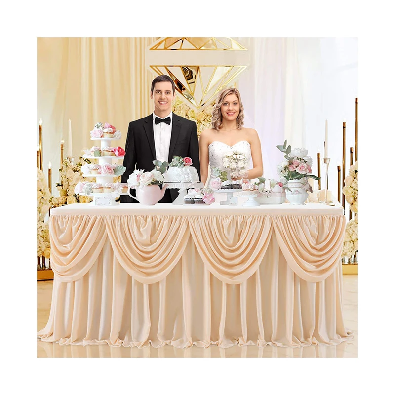 Роскошная скатерть цвета шампанского дизайнерская для свадебной юбки шифоновая оптовая продажа из