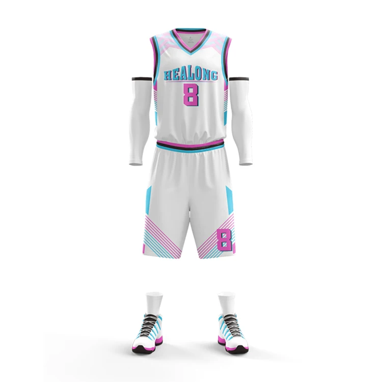 Source custom design team basketball uniform Pink women basketball jersey  on m.