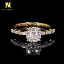 Hot Sale Diamond Ring Women Cushion Cut 10K Gold VVS Moissanite Wedding Engagement Rings For Women